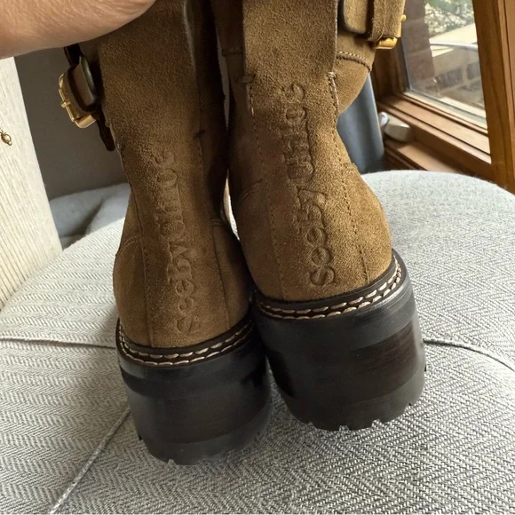 See By Chloé Mallory Suede Combat Ankle Boots